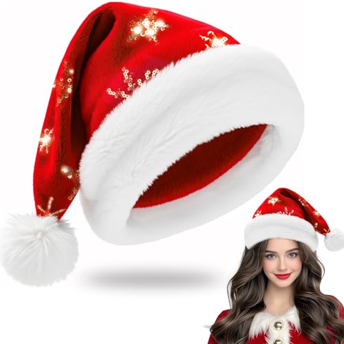 YeahBoom Weihnachtsmütze Pailletten,Weihnachtsmütze Für...