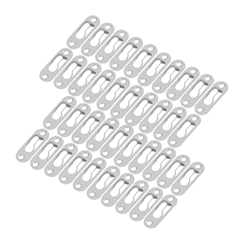 Image of 40 Pcs Silver Keyhole Hangers, Unique Protruding Design Key Hole Hanger Bracket, Invisible Shelf Hanger Picture Hanging Hardware for Picture Frame or Frames Connection