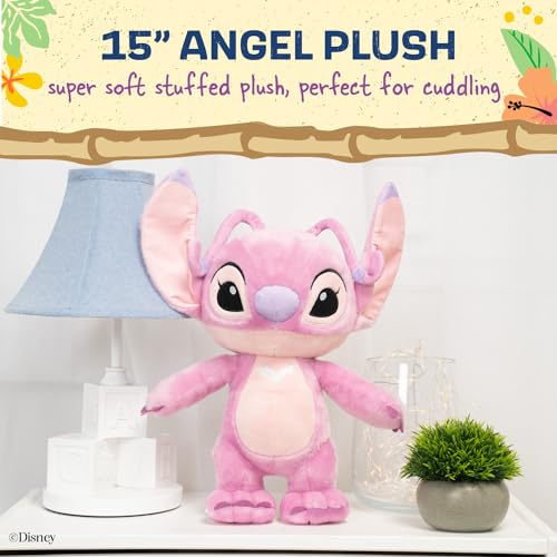 Image of Kids Preferred Disney Baby Lilo & Stitch Angel Soft Huggable Stuffed Animal Cute Plush Toy for Toddler Boys and Girls, Gift for Kids, Pink Angel 15 Inches