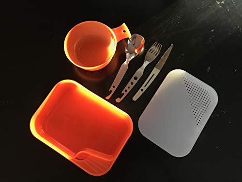 UST PackWare Mess Kit with Self Contained, BPA Free Construction and Eating Utensils for Hiking, Camping, Backpacking, Travel and Outdoor Survival
