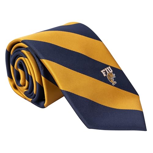 Desert Cactus Florida International University Tie Panthers FIU 100% Polyester with Logo Officially Licensed (Style A)