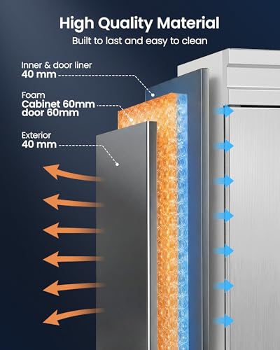 Image of 54 inch Reach-In Freezer, 42 Cu.Ft Stainless Steel Upright Freezer