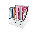 HUAPRINT Magazine File Holder(12 Pack,White)-Folder Holder,Desk File Organizer,Document Holder Box,Magazine Storage Box,With Labels - Image 4