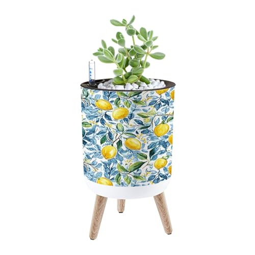 Planter with Stand Beautiful seamless pattern Sicilian style hand drawn