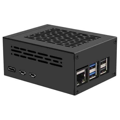 Geekworm PCIe Metal Case P579 for Raspberry Pi 5 Support Top M.2 HAT X1001/X1004/X1003/X1015/X1000 & Raspberry Pi 5 Active Cooler