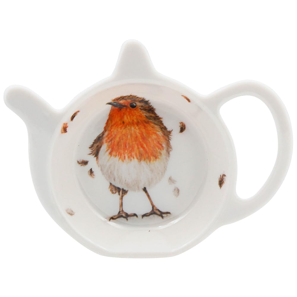 The Leonardo Collecion - Melamine Tea Bag Tidy Coaster Dish (Robin by Clemency Bunn)