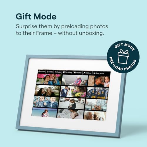 Image of Skylight Digital Picture Frame 2 - 10 inch Full HD Wi-Fi Touch Screen, 16GB Digital Photo Frame, Load Photos & Videos Directly from Phone, Anti-Glare - Ideal for Personalized Gifting, Classic Blue