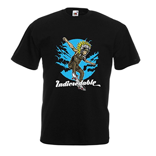 Camisetas Hombre Indicredable - Diseo de monopatn, Solo para Patinadores Profesionales (Medium Negro Multicolor)