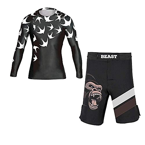 CHOO Men's Bat Gorilla Grappling Activewear Cool Dry Sports Compression Shirt,X-Large