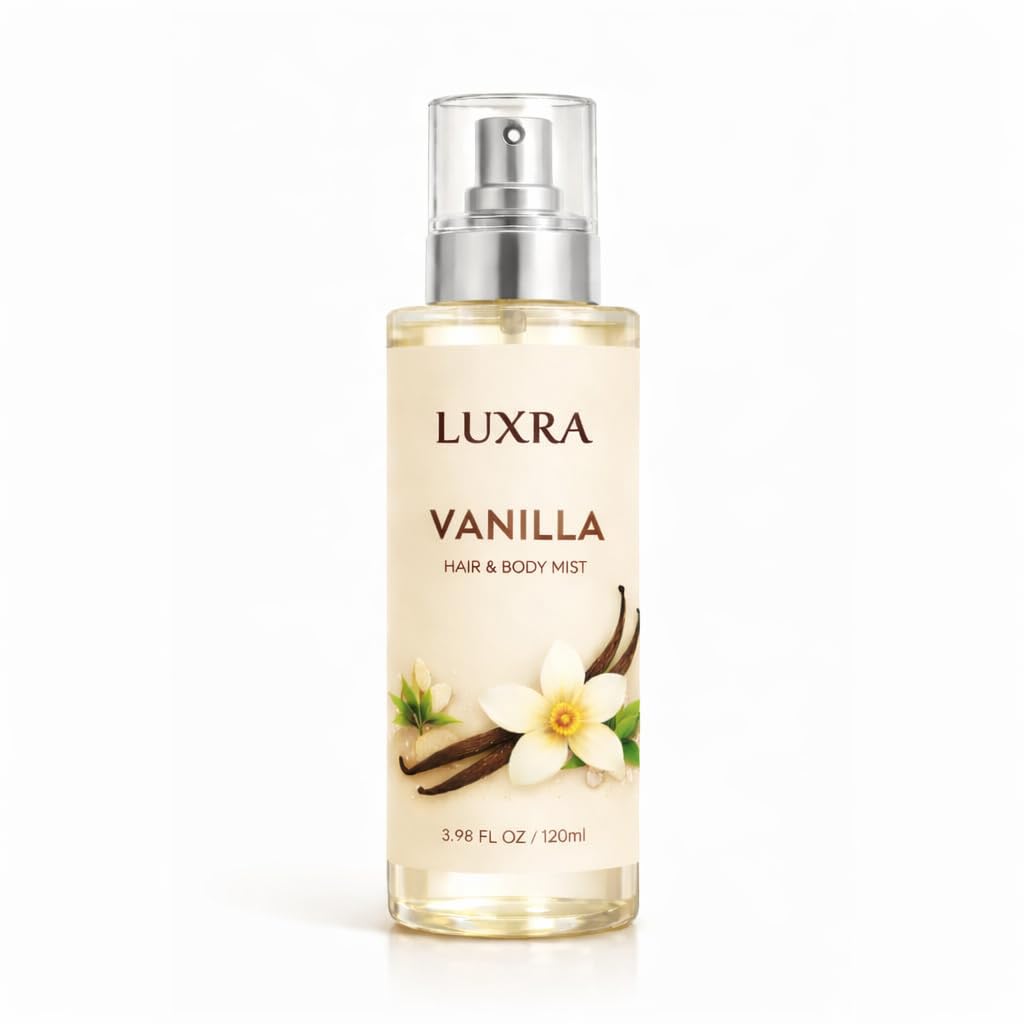 Luxra Vanilla Hair & Body Mist,Lightweight Fine Mist, 3.98 FLOZ/120ML