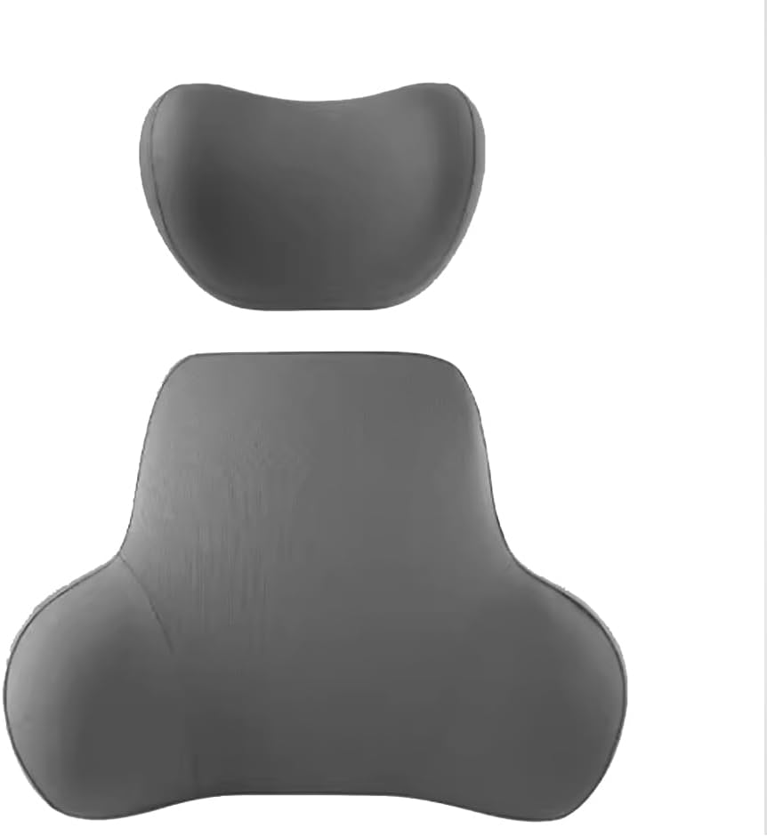Car Head Support Pillow for Seat MII Ibiza Leon Arona Ateca Tarraco Alhambra Polyester, Car Lumbar Support Pillow Softness Car Headrest Pillow,3- B Gray