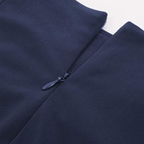 Kate Kasin Wear To Work Pencil Skirts For Women High Waist Stretchy Knee Length Pencil Skirt (Navy Blue, Medium) #TOP4