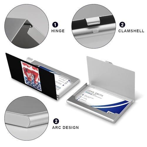 Vintage Boxing Gloves U.S. Flag Business Card Holder Slim Credit Case Pocket Name Case Wallet for Men Women4