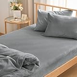 fuwawa ボックスシーツ ワイドキング 冬 ベッドシーツ フランネル 暖かい 厚手 『プラス5℃蓄熱保温』吸湿発熱 冬用 防寒対策 ベッドカバー【CICA保湿加工・防ダニ99.9%・エッコテックス認定】抗菌防臭加工 全周ゴム付き 静電気防止 丸洗いOK 着脱簡単 マットレスカバー あったかシーツ 敷ふとん兼用 マチ部分約30cm（ワイドキング・200×200cm グレー）