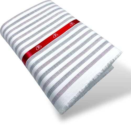 Image of JHABAK'S Unstitched Striped Shirt Fabric for Men - Cotton Linen Blend Lining Material - Shirt and Kurta Piece Cloth
