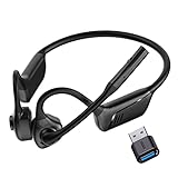 zdmyy bone conduction headset with microphone bluetooth 5 1 wireless headset with usb dongle air conduction headset with noise reduction microphone for business office online teaching driving games