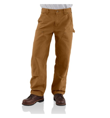 Carhartt Men's Loose Fit Washed Duck Double-Front Utility Work Pant, Brown, 30W x 30L