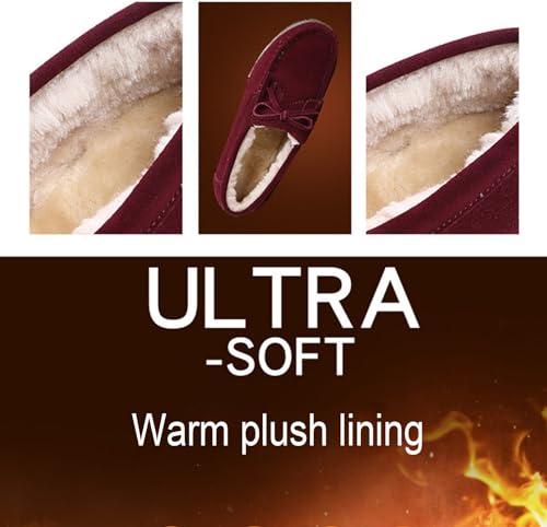 Image of Women's Tassel Suede Plush Wedge Shaped Sports Shoes Fashion Thick Sole Arched Casual Loafers Velvet Tassel Bow Wedge Casual Shoes