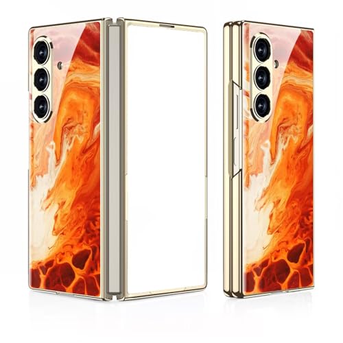 Coque Galaxy Z Fold 7 en verre 9H agate rouge ultra mince