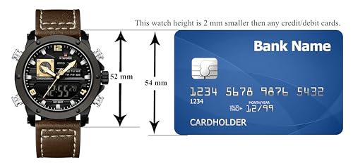 Image of NAVIFORCE NF9236 Japanese Movement Military Style Leather Strap Analog-Digital Watch