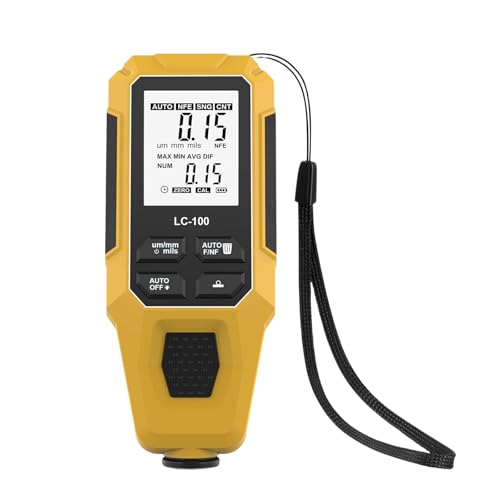 Medidor digital de espesor de recubrimiento 0-2000 μm con pantalla grande y retroiluminación, conversión de unidades, para pintura automotriz miniatura 1