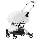 Faltbarer Haustier-Kinderwagen mit abnehmbarer Tragetasche und Sonnenschutz, wasserdicht und für jedes Gelände für kleine bis mittelgroße Hunde und Katzen