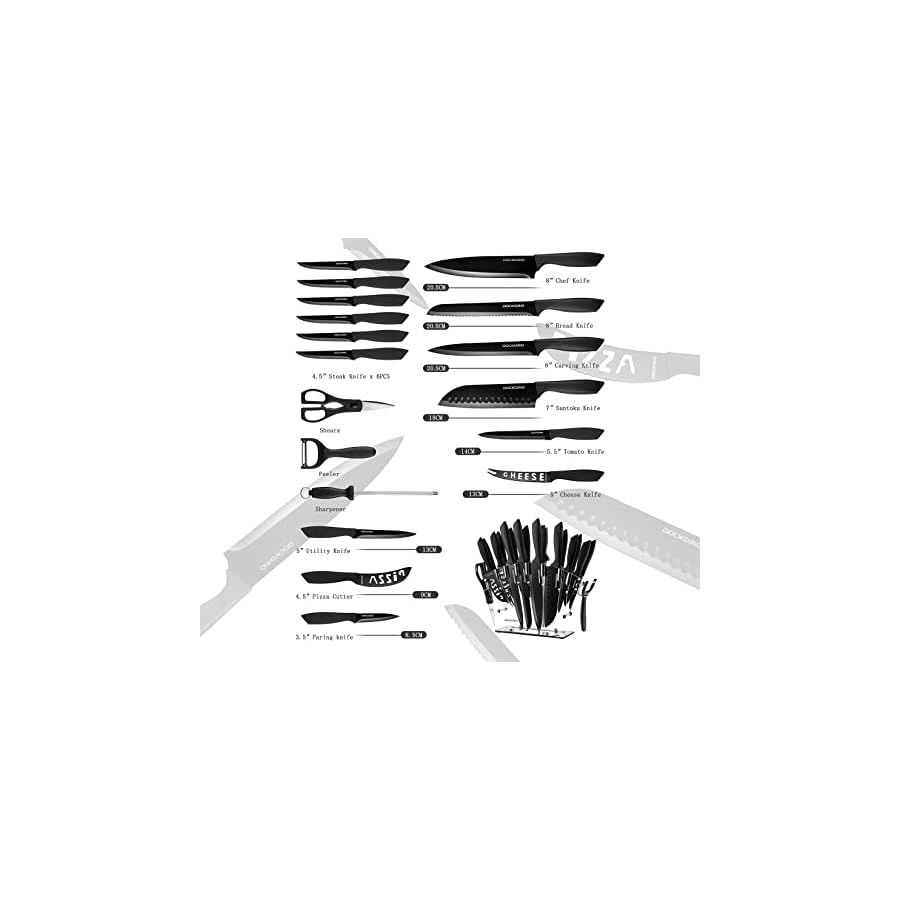 Dockorio-Kitchen-Knife-Set-with-Block-19-PCS-High-Carbon-Stainless-Steel-Sharp-includes-Serrated-Steak-Knives-Set-Chef-Knives-Bread-Knife-Scissor-Sharpener-all-in-one Dockorio Kitchen Knife Set with Block, 19 PCS High Carbon Stainless Steel Sharp includes Serrated Steak Knives Set, Chef Knives, Bread Knife, Scissor, Sharpener, all in one