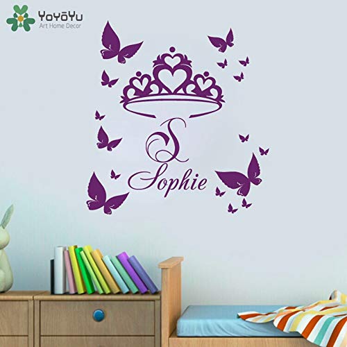 Preisvergleich Produktbild BailongXiao Rahmenlos-Wandtattoo Mädchenname Kronenmuster Wandaufkleber Kinder