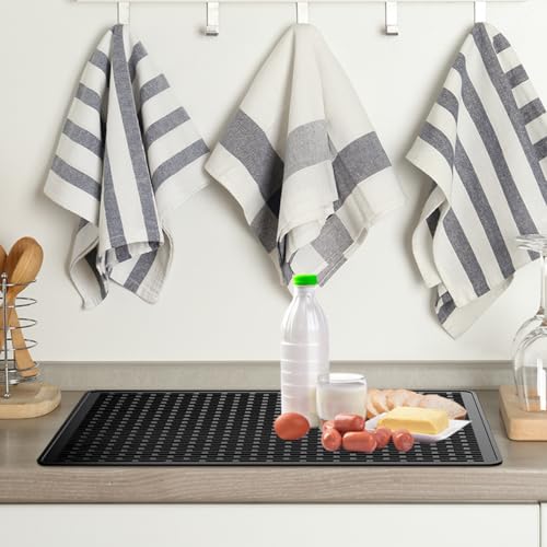 Glass Cooktop Protector,Silicone Electric Stove Cover Mat - 28 x 20 Ceramic Stove top Cover, Heat Resistant Glass Cooktop Cover, Flat RV Range Stovetop Protector, XL Dish Drying Mats for Kitchen
