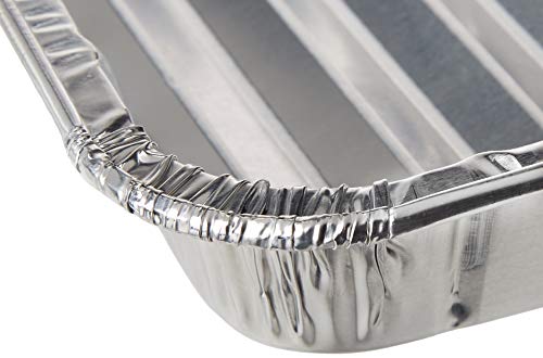 DCS Deals Pack of 25 Disposable Aluminum Foil Toaster Oven Pans - Mini Broiler Pans | BPA Free | Perfect for Small Cakes or Personal Quiche | Standard Size - 8 1/2" x 6" - Thumbnail 4