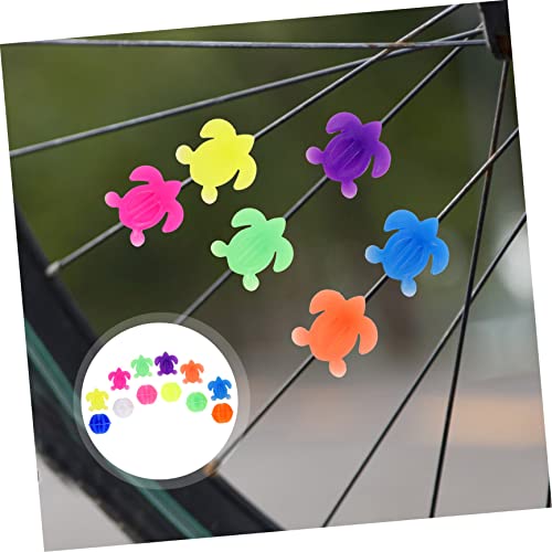 Outanaya 61Pcs Bicycle Spoke Beads Glow Accessories Turtle Accessories Turtles Decor Kids Bike Reflector Spoke Bead Clip Round Spoke Beads Bike Spoke Decor Girl Bike Decor Wire Beads Wheel #TOP2