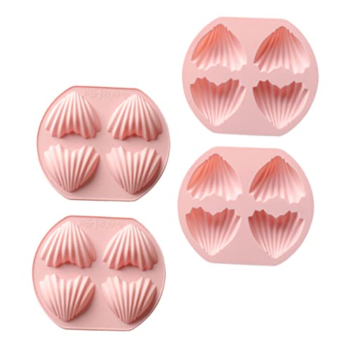 PHENOFICE 4pcs Silicone Heart Shape Cake Molds Nonstick Baking Molds for Fondant and More for Valentine Day Birthdays and Special Occasions