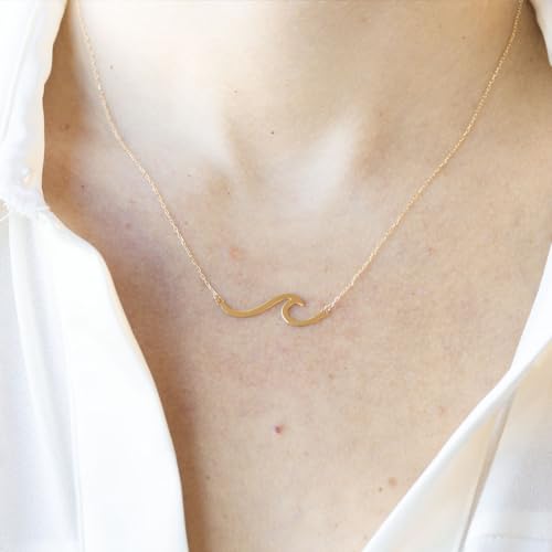 Gargantillas Ola y Océano en Oro y Mar