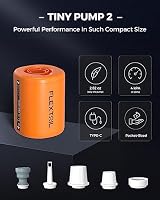 FLEXTAILGEAR Tiny Pump 2, Elektrische Luftpumpe Mit 800 mAh Akku, Tragbare Kompakte Minipumpe, Über USB Wiederaufladbar Zum Aufblasen/Entleeren, Luftmatratzen, Schwimmringe, Vakuumbeutel – Ansicht 2