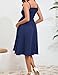 LYTHMER Women's Maternity Nursing Dress Smocked Midi Maxi Dress Adjustable Spaghetti Strap Square Neck Maternity Clothes Dark Blue L