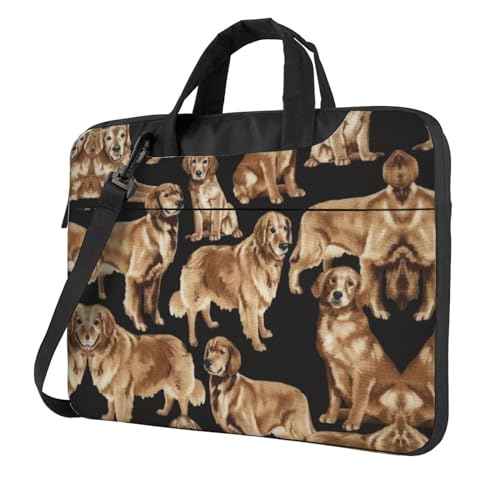 Sac à bandoulière Golden Retriever pour ordinateur portable avec motif imprimé chien