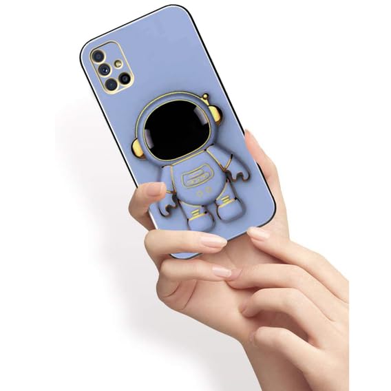 Image of Silicone For Samsung Galaxy M51 Case Cute 3D Astronaut Stand Design Camera Protection Shockproof Soft Back Cover (For Samsung Galaxy M51, Blue)