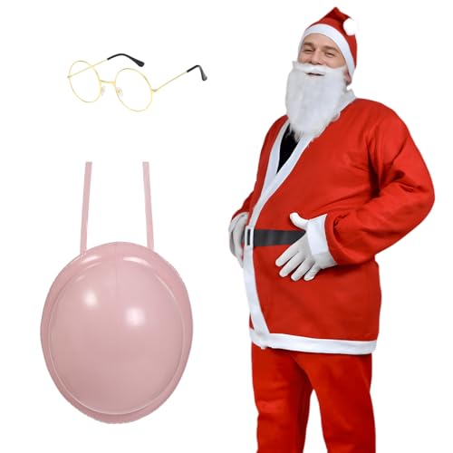 Angenster Weihnachtsmann Kostüm Set, 12 Teiliges Nikolaus Kostüm...