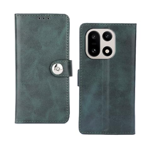 Image of amazon basics OnePlus 15 5G Flip Cover | Card Pockets Wallet & Stand | Flip Cover for OnePlus 15 5G (Green Button)