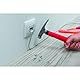 Wiha Elektriker Hammer 300g (42071), Werkzeug für Elektriker für elektrische Arbeiten, flacher Boden des Hammerstiels zum Platzieren von Kabeln und Dübeln