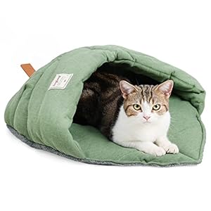 MOLEDINO Cat Sleeping Bag Soft Warming Durable Fabric Pet Calming Bed, Cute Cats Bed Washable Covered Indoor Cozy Dog Bed, Cat Cave Bed for Cats Puppy Rabbit Kitty Anti-Slip Large Cat Pocket Bed