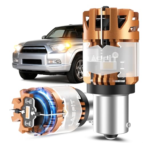 Image of LASFIT D2 1156 LED Bulb Amber Built in Resistor Turn Signal Lights Automotive Front Rear Turn Signal Parking Light Upgrade Bright Canbus Ready Anti Hyper Flash Error Free, 2pcs