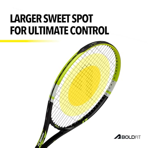 Image of Boldfit Tennis Racket for Adults with Cover Carbon Lightweight Racquet for Practice