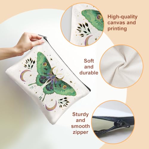 16Pcs Butterfly Makeup Bag Canvas Cosmetic Bag Insects Zipper Cosmetic Bag 5.9x9.06 Inch Polyester Travel Toiletry Pouch for Women Party Shopping Home Travel3
