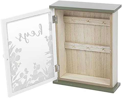 URBNLIVING Wooden Wall Mounted Key Cabinet Freestanding Storage Holder