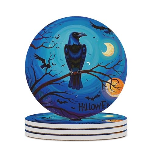Dessous de verre corbeau bleu pour protéger vos boissons sur la table de salon avec élégance