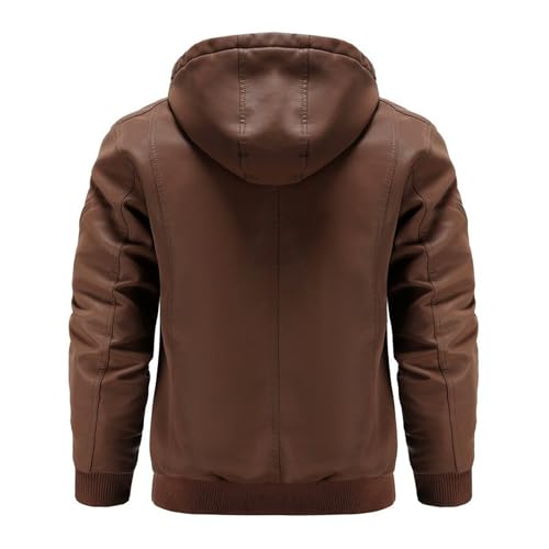 Chaqueta Hombre de Cuero Sintético con Capucha miniatura 4