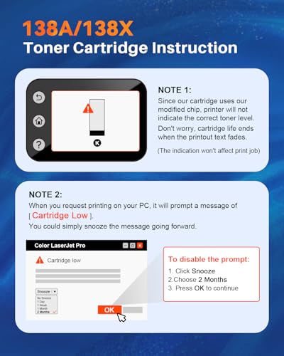 Image of 138A Toner Cartridge Replacement for HP 138A 138 A 138X 138 X Toner Cartridge ( with Chip ) Use for HP LaserJet Pro 3001dw 3001fdw MFP 3101fdw (2 Black)