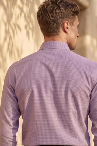 Image of Louis Philippe Men's Slim Fit Easy to Iron Everyday wear Premium Cotton Full Sleeve Checks Formal Shirt