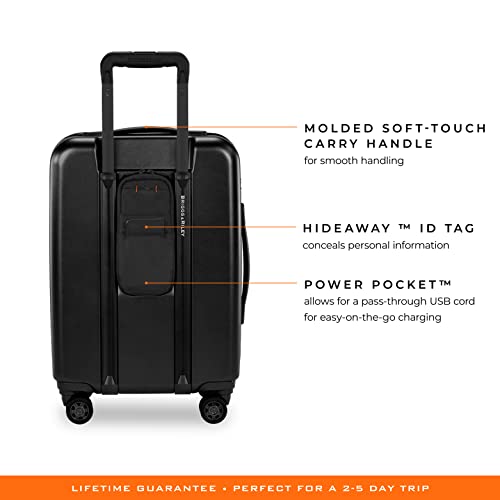 Briggs & Riley Sympatico Hardside International Spinner Luggage, Matte Black, 21-Inch Carry-On #TOP5